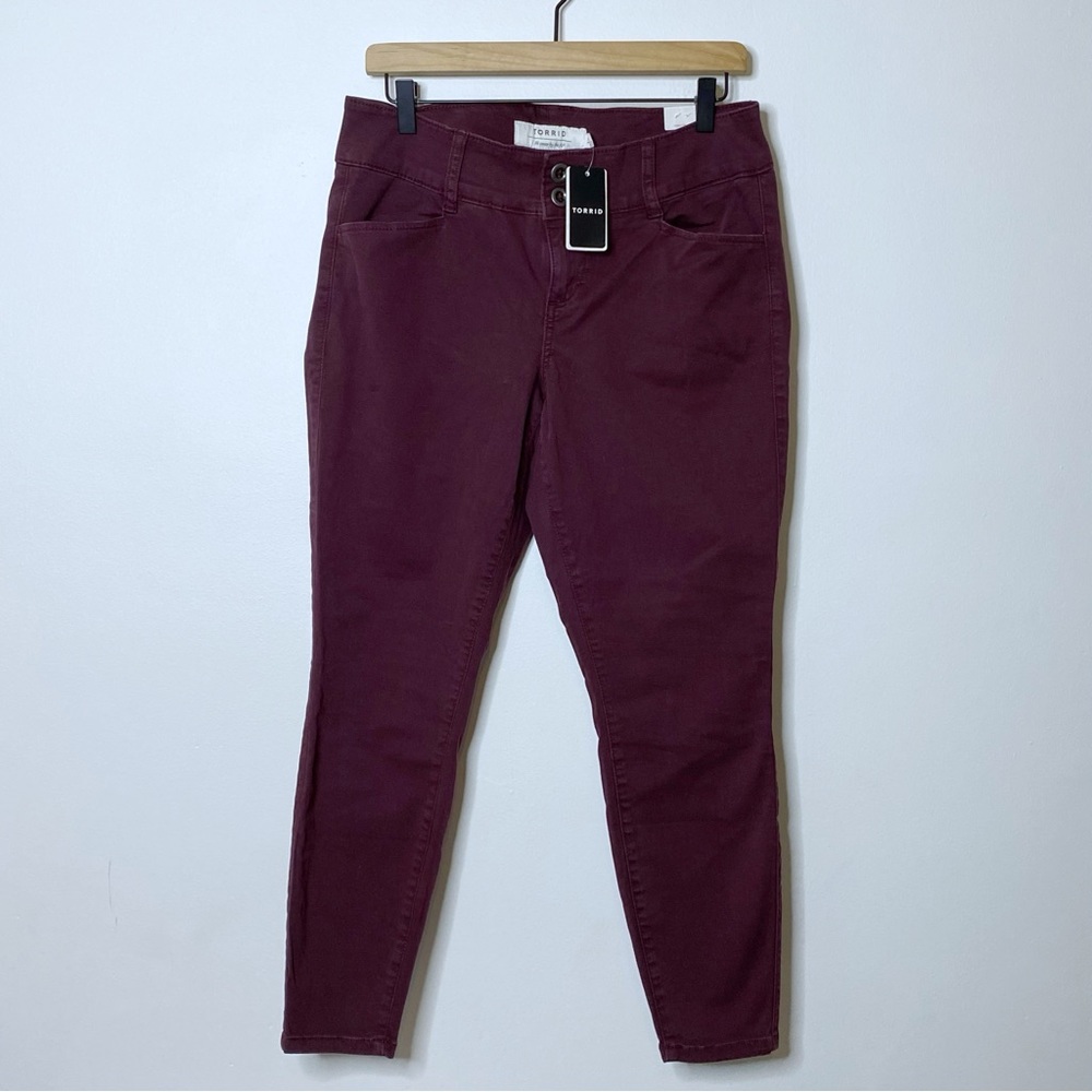 Torrid Burgandy Skinny Twill Trouser Pants - Size 12